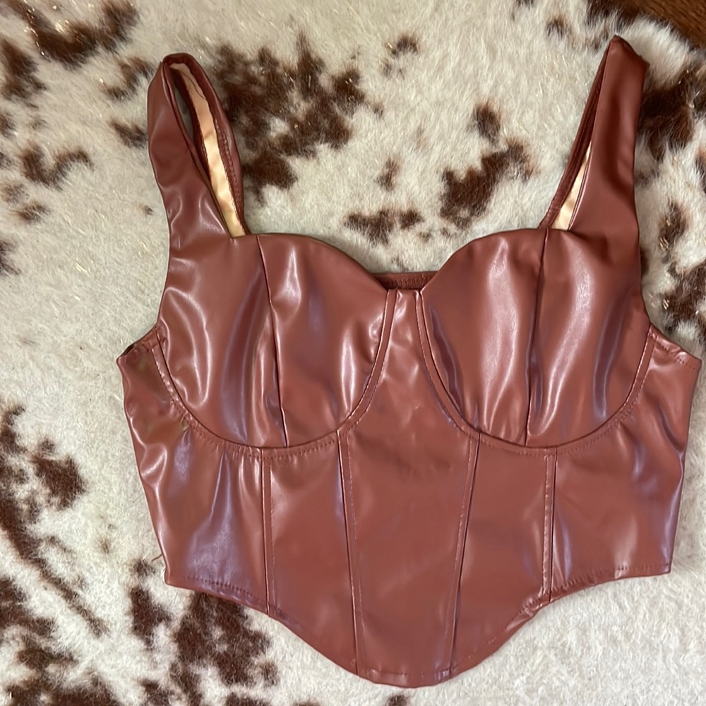 Pleather corset top